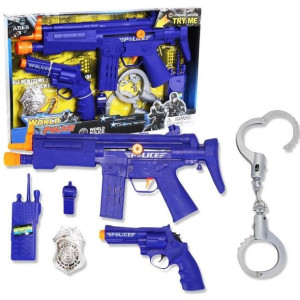 Policjant Zestaw Do Zabawy Kajdanki Gwizdek Pistolet
