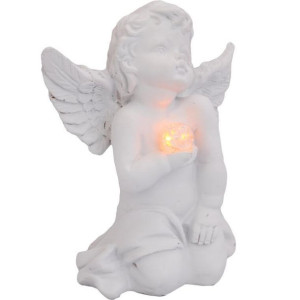 Anioł Dekoracyjny Z Led Zółte Swiatło 12 Cm Klęczący