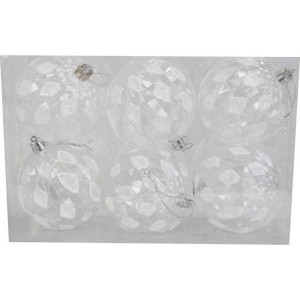 Komplet 6 Bombek Plastikowych 8 Cm Przeźroczystych