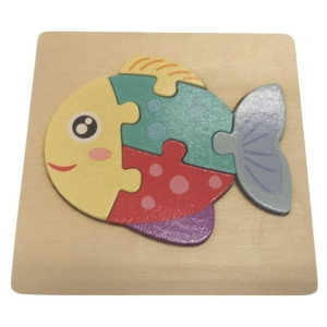 Puzzle Drewniane Układanka Drewniana Wzór Rybka