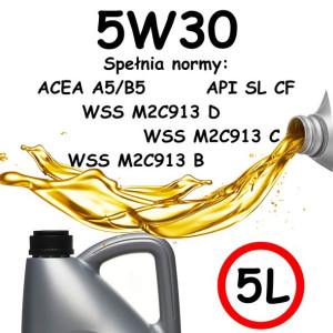Olej silnikowy 5W30 - 5L - ACEA A5/B5 API SL CF WSS M2C913C/ A / D