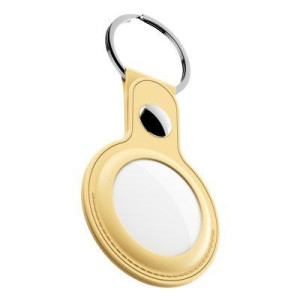 Keybudz Airtag Keyring - Skórzane Etui Ochronne Do Airtag (pastel Yellow)