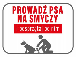 TABLICZKA 30x20 prowadź psa na smyczy posprzątaj tablica