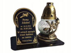statuetka na nagrobek + ZNICZ podstawka na znicze
