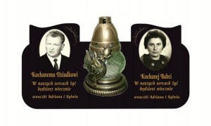 statuetka na znicz podwójna + zdjęcia TWÓJ GRAWER