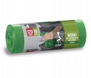 Worki na śmieci Anna Zaradna 120l 10szt zielony