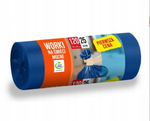 Worki na śmieci Mocne 120L 25 szt niebieskie