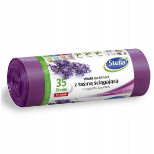 Worki na śmieci Stella fioletowe 35 l 15szt.