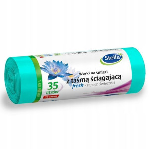 Worki na śmieci Stella zielone 35l