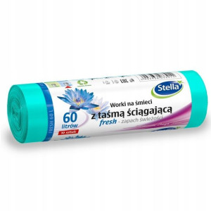 Worki na śmieci Stella zielone 60l 10szt.