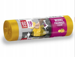 Worki na śmieci żółte zapachowe Anna Zaradna 60l