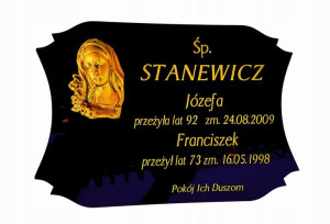 Tabliczka nagrobna na krzyż grób- 3D!! GRAWER