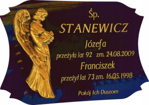 Tablica nagrobna na krzyż grób- 3D!! GRAWER 25cm
