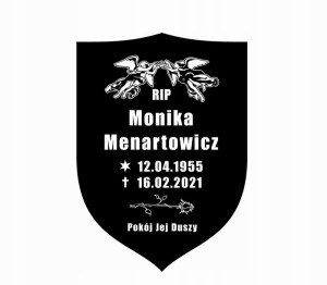 tablica nagrobna 25cm, na krzyż, 70 wzórów, GRAWER