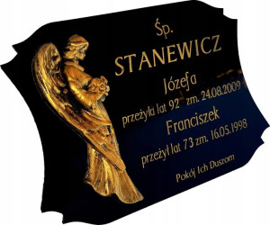 Tablica na nagrobek, krzyż grób- 3D!! GRAWER 25cm