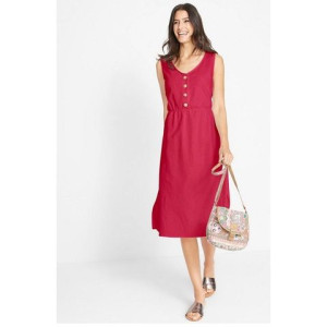 Bonprix Lniana Casualowa Sukienka Szmizjerka Midi Guziki 40-42 903969