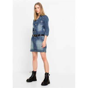 Bonprix Sukienka Rękaw 3/4 Szmizjerka Guziki Zamki Kołnierzyk 40-42 938435