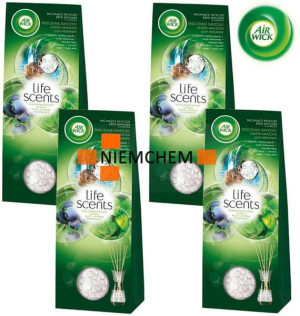 Air Wick Deszczowa Świeżość Lasów Amazonii Patyczki Zapachowe 4 x 30ml