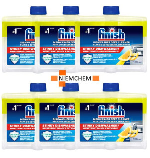 Finish Czyścik Płyn do Czyszczenia Zmywarki LEMON 250ml x 6