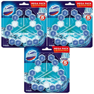 Domestos Trio Power 5 Ocean Morska Zawieszka WC 9szt