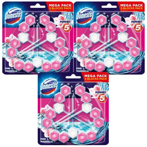 Domestos Trio Power 5 Pink Magnolia Zawieszka WC 9szt