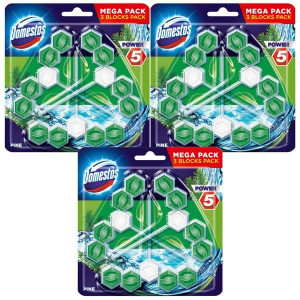 Domestos Trio Power 5 Pine Sosna Zawieszka WC 9szt