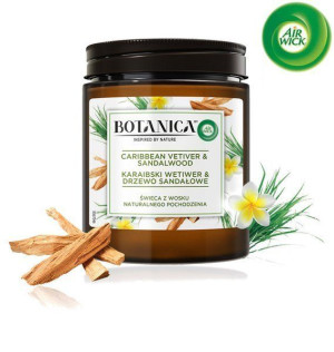 Botanica by Air Wick Karaibski Wetiwer & Drzewo Sandałowe Świeczka 205g