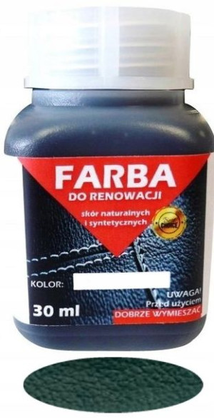 Renowacja Skóry Tapicerki Farba Zielony 30ml