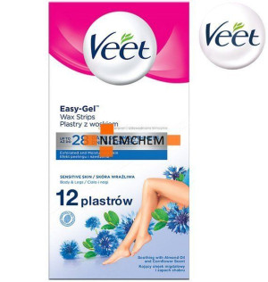 Veet Plastry do Depilacji Skóra Wrażliwa 12szt