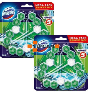Domestos Trio Power 5 Pine Sosna Zawieszka WC 6szt