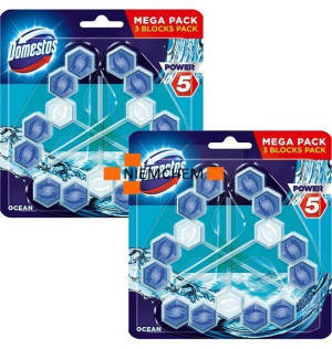 Domestos Trio Power 5 Ocean Morska Zawieszka WC 6szt