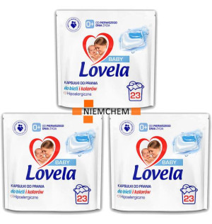 Lovela Baby Hipoalergiczne Kapsułki do Prania dla Dzieci 3 x 23= 69szt