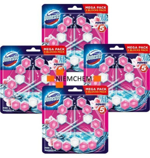 Domestos Trio Power 5 Pink Magnolia Zawieszka WC 12szt