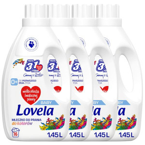 Lovela BABY Hipoalergiczne Mleczko Płyn do Prania Koloru 64pr 4 x 1,45L