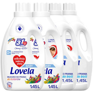 Lovela BABY Hipoalergiczne Mleczko Płyn do Prania Koloru i Bieli 64pr 4 x 1