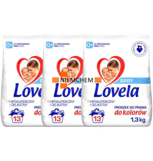 Lovela BABY Proszek dla Dzieci do Prania Kolorów 39pr 3 x 1,3kg
