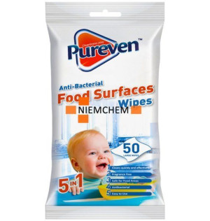 Pureven Food Chusteczki Czyszczące Dzieci 50szt