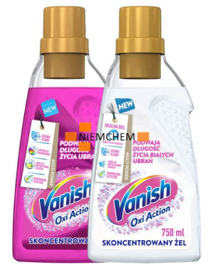 Vanish Oxi Action White + Color odplamiacz do tkanin w żelu 2x 750ml
