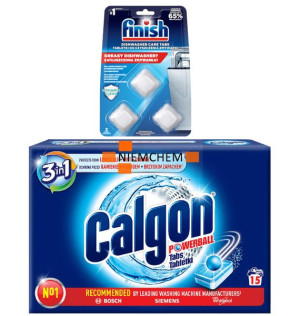 Calgon 3w1 Tabletki Odkamieniacz do Pralki + Finish Czyścik do Zmywarki Tab