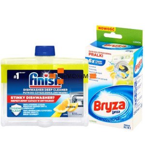 Finish czyścik do zmywarki Lemon + Bryza Lemon płyn do pralki 250ml