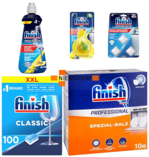 Finish Zestaw do Zmywarki Tabletki Classic 100szt + Sól + Nabłyszczacz + Cz
