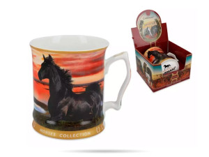 Kubek 480 ml porcelana konie zachód CARMANI