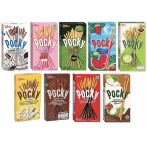 Pocky lub Pepero Paluszki z Japonii lub Korei z losowym smakiem