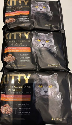 Mokra karma dla kota Kitty losoś i kurczak 12x85