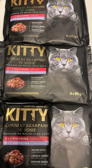 Mokra karma dla kota Kitty wołowina i jagnię 12x85