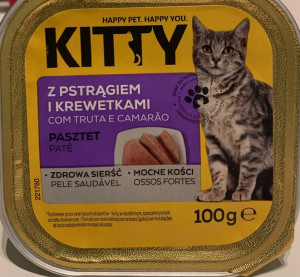 Mokra karma dla kota Kitty pstrąg i krewetki 100gr