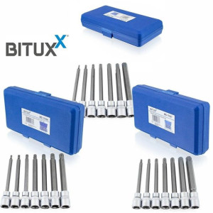 Zestaw Sześciokątnych Nasadek Bituxx W Pudełkach 3/8" H3-h10 M4-m10 T25-t60