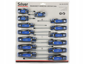 Zestaw ŚRUBOKRĘTY wkrętaki SILVER 14 szt.