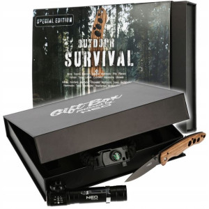 ZESTAW PREZENTOWY survival NÓŻ latarka opaska NEO