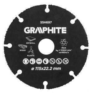 TARCZA do cięcia DREWNA tworzyw PLASTIKU GRAPHITE